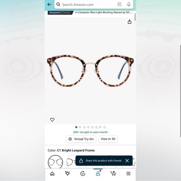 Amazon Blue Light Blocking Glasses, Pack of 2, Black and Gold and Brown Leopard - Picture 3 of 13